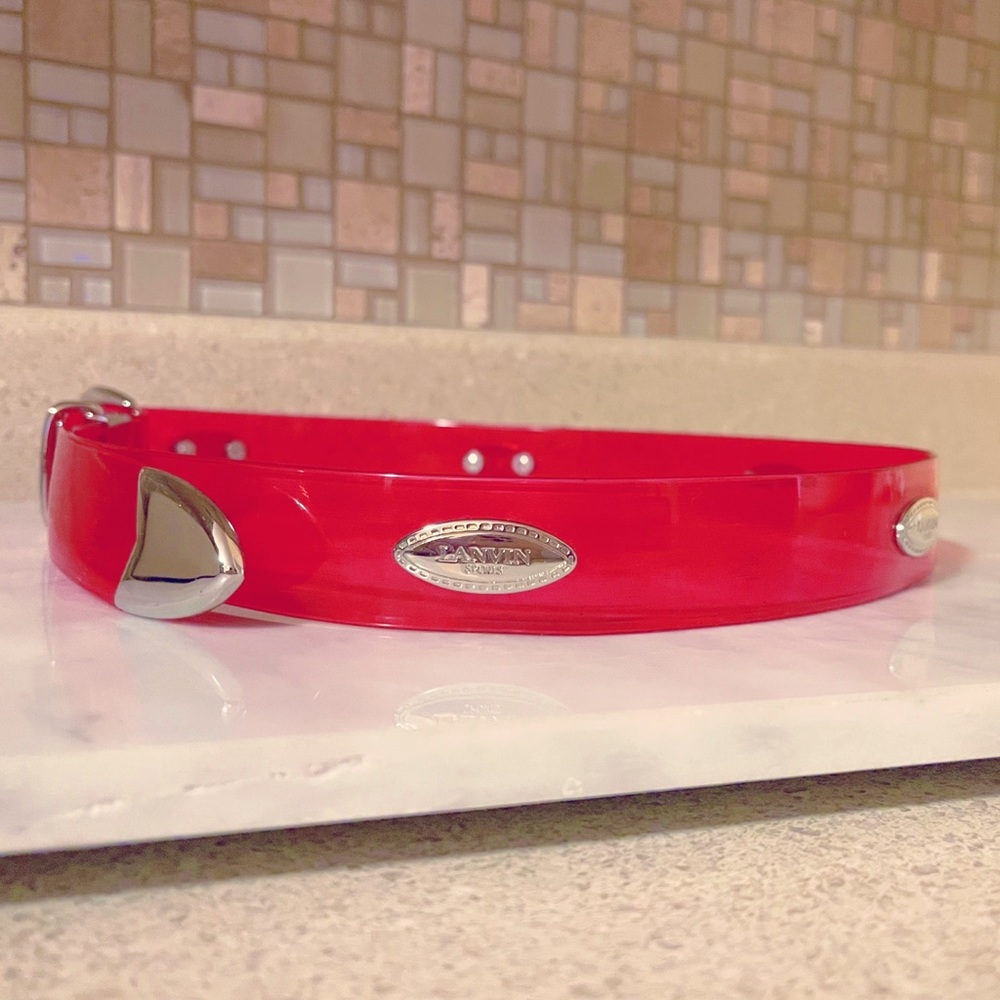 Auth. Lanvin Rare Vintage Neon Jelly Logo Belt - Picture 6 of 12